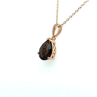 1 cts Brown Smoky Quartz Necklace in Sterling Silver Plated Rose Gold by Le Vian - BirthStone.com