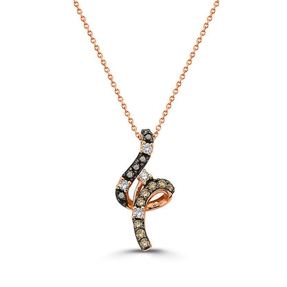 3/8 cts Black Diamond Necklace in 14K Rose Gold by Le Vian - BirthStone.com