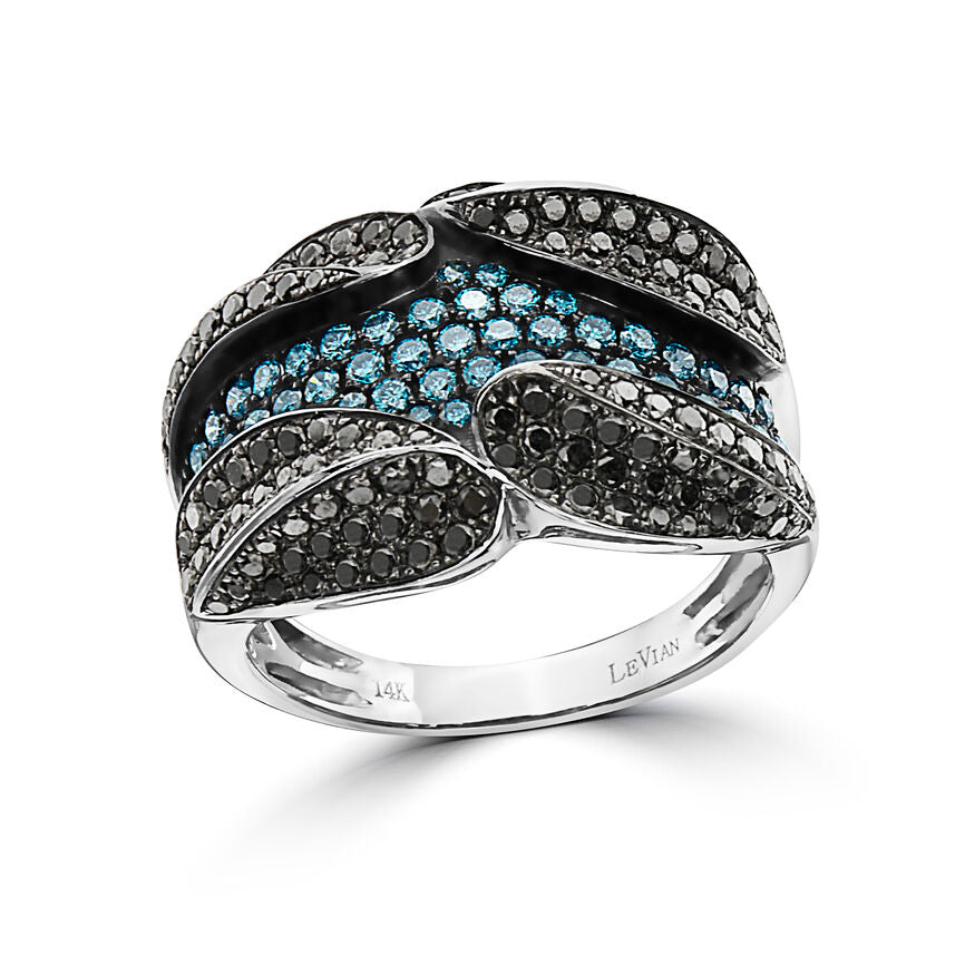 1 1/2 cts Black Diamond Ring in 14K White Gold by Le Vian - BirthStone.com