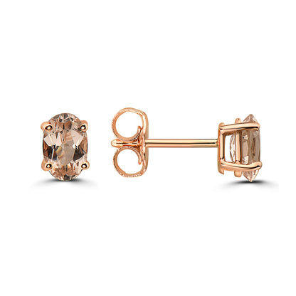 5/8 cts Pink Morganite Earrings in 14K Rose Gold by Birthstone - BirthStone.com