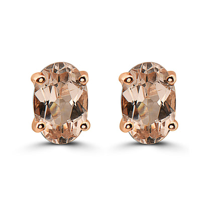 5/8 cts Pink Morganite Earrings in 14K Rose Gold by Birthstone - BirthStone.com