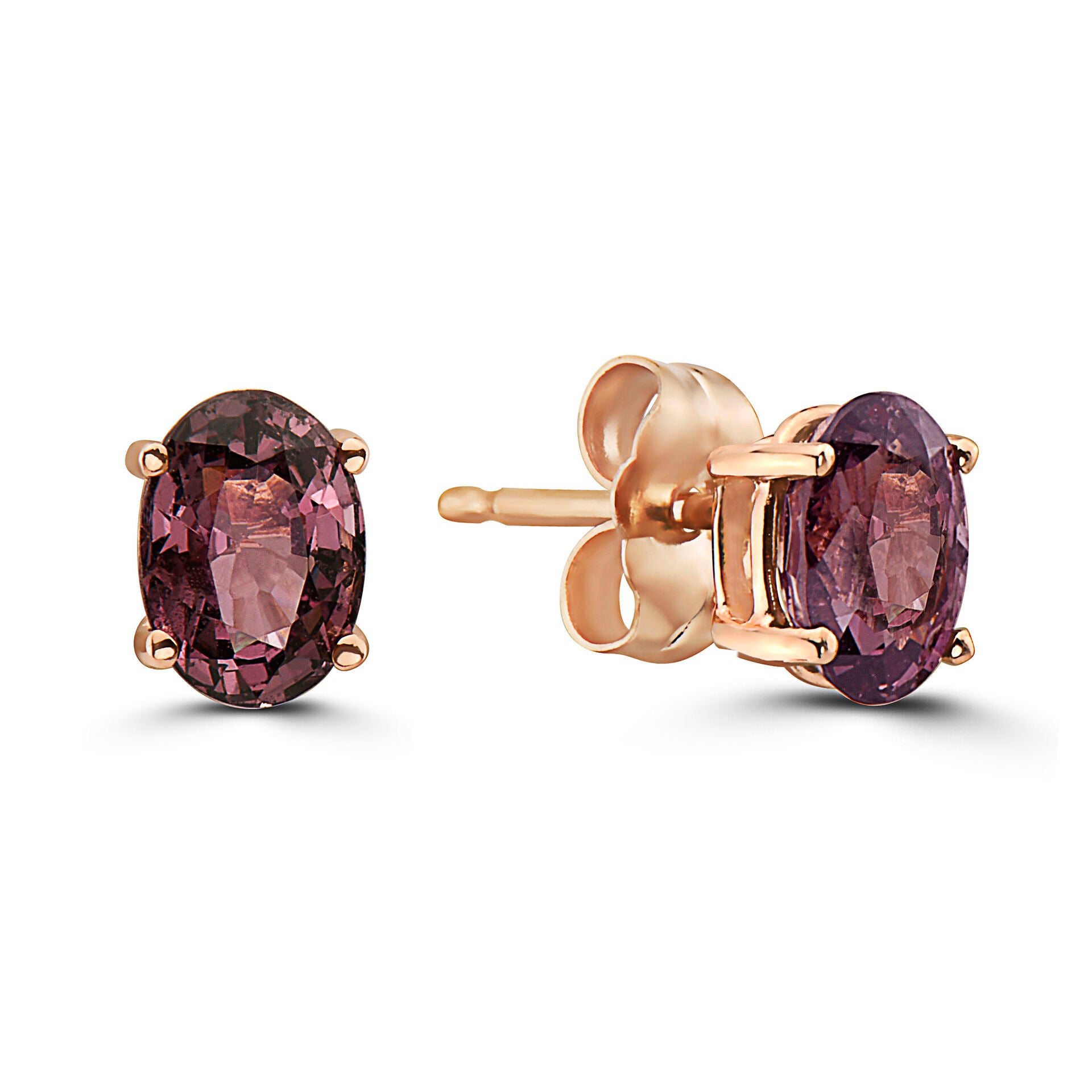 1 5/8 cts Purple Spinel Earrings in 14K Rose Gold by Birthstone - BirthStone.com