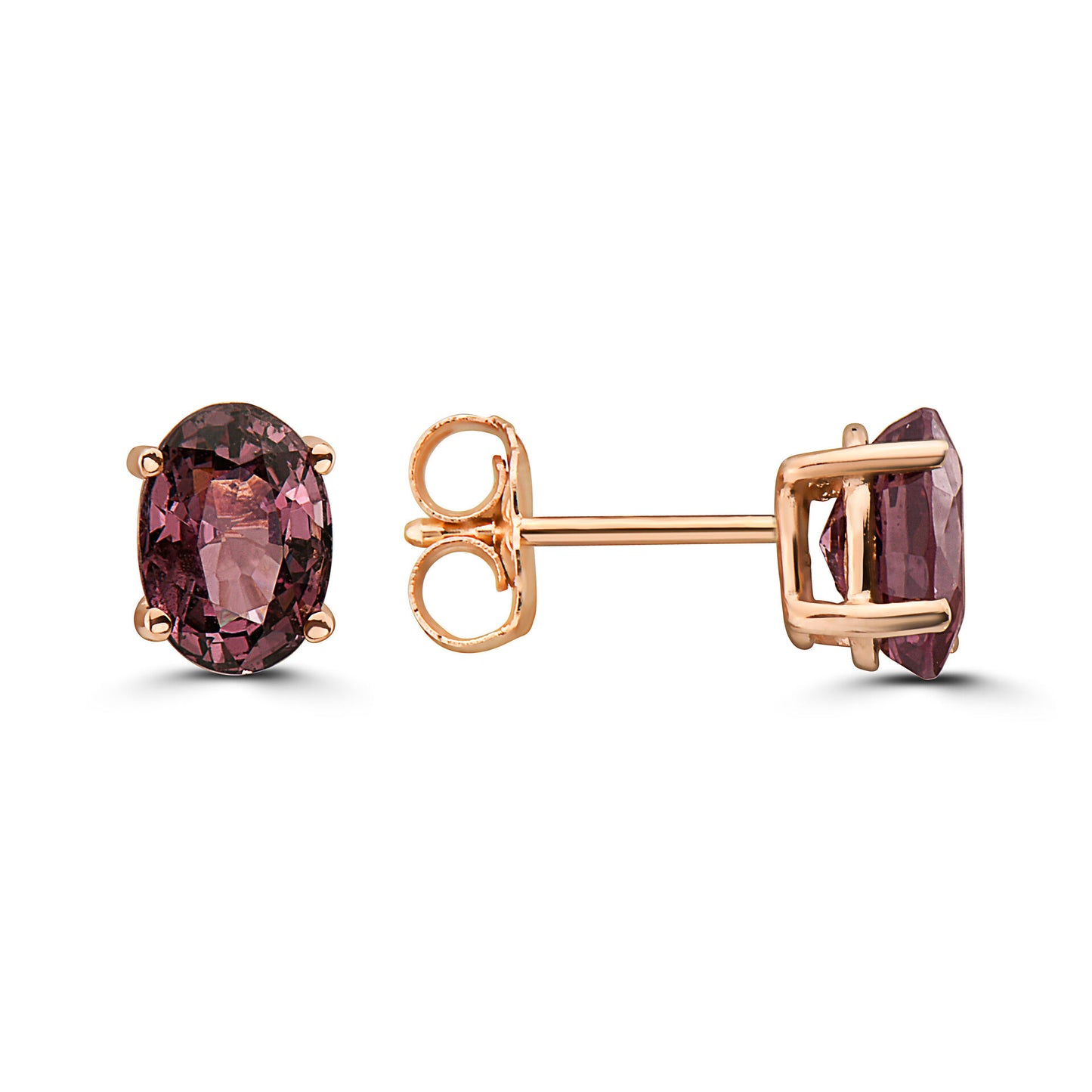 1 5/8 cts Purple Spinel Earrings in 14K Rose Gold by Birthstone - BirthStone.com