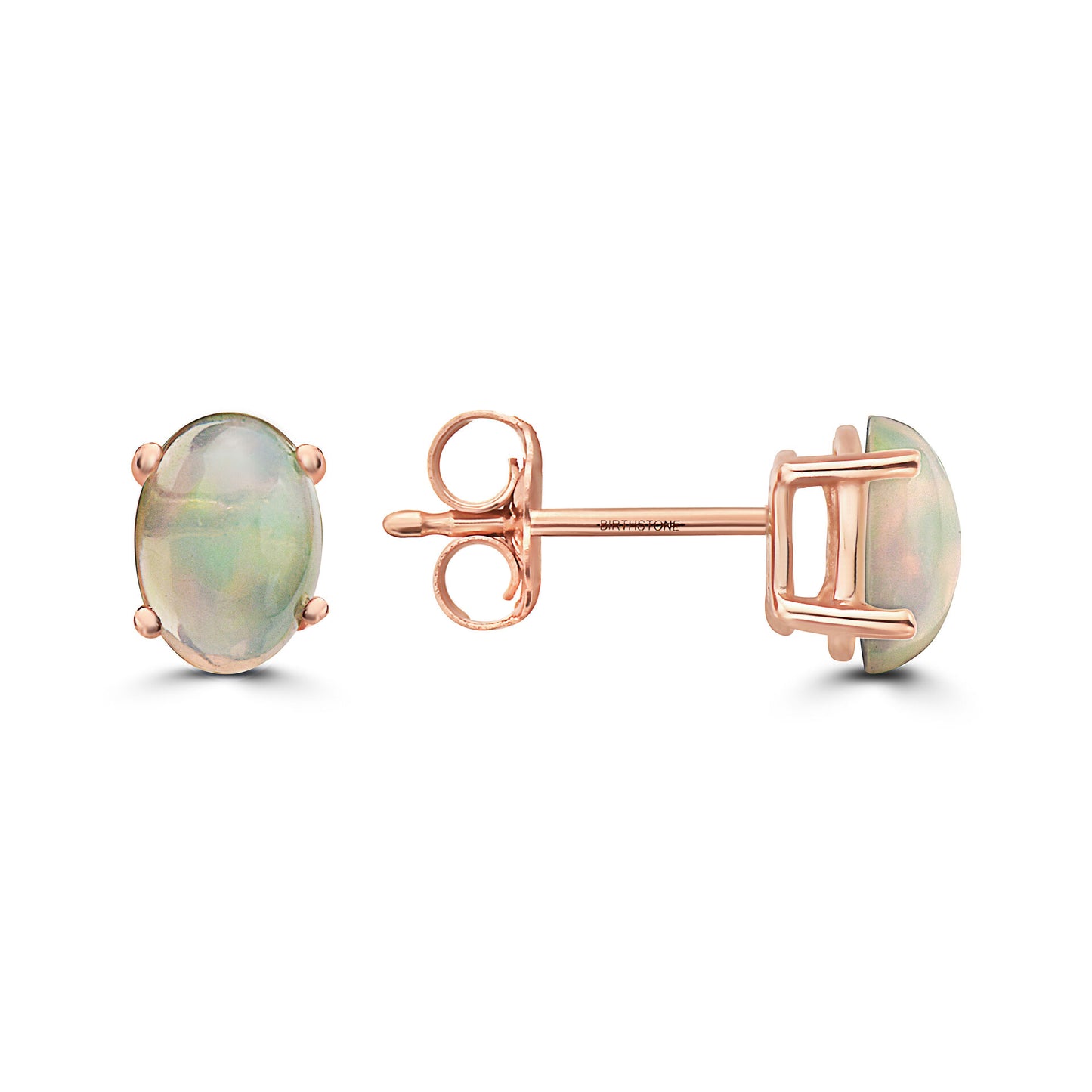 3/4 cts Multi-Color Opal Earrings in 14K Rose Gold by Birthstone - BirthStone.com