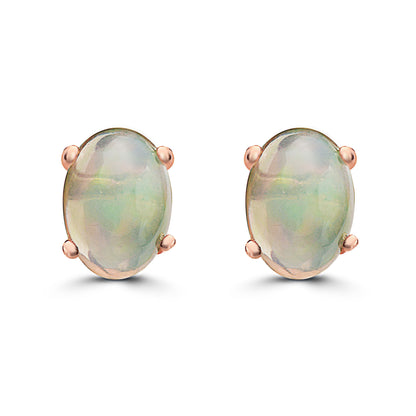 3/4 cts Multi-Color Opal Earrings in 14K Rose Gold by Birthstone - BirthStone.com