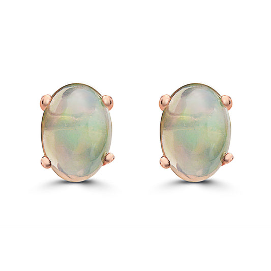 3/4 cts Multi-Color Opal Earrings in 14K Rose Gold by Birthstone - BirthStone.com