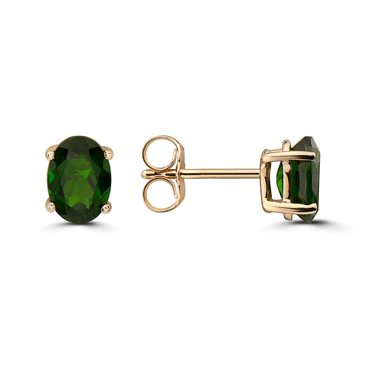 1 5/8 cts Green Chrom Diopside Earrings in 14K Yellow Gold by Birthstone - BirthStone.com