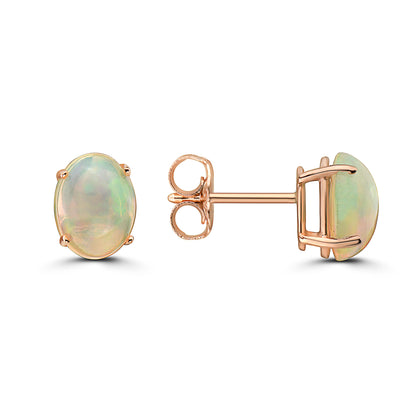 5/8 cts Multi-Color Opal Earrings in 14K Rose Gold by Birthstone - BirthStone.com