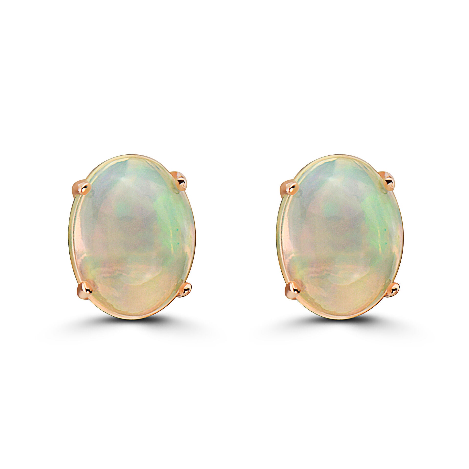 Opal online emerald and 14k gold earrings