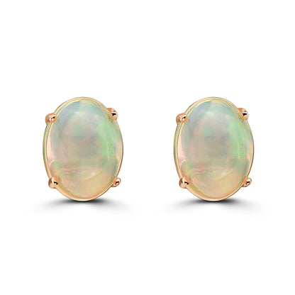 5/8 cts Multi-Color Opal Earrings in 14K Rose Gold by Birthstone - BirthStone.com