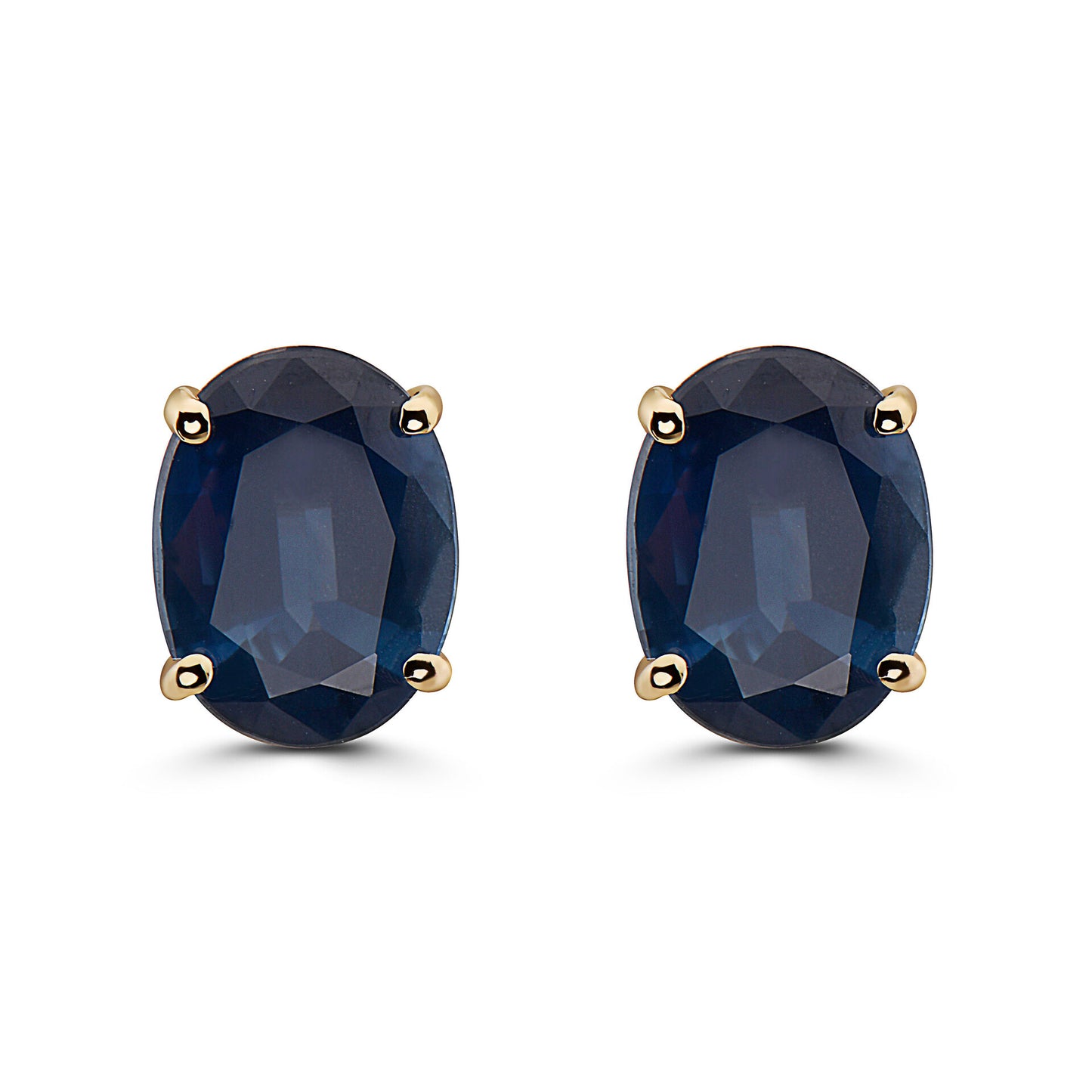 2 1/2 cts Blue Sapphire Earrings in 14K Yellow Gold by Birthstone - BirthStone.com