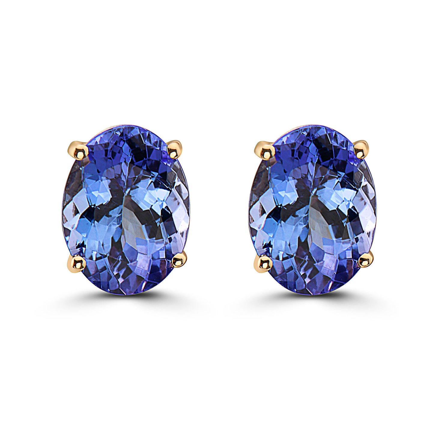 1 cts Blue Tanzanite Earrings in 14K Yellow Gold by Birthstone - BirthStone.com