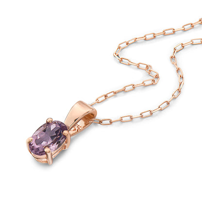 1/3 cts Purple Amethyst Necklace in 14K Rose Gold by Birthstone - BirthStone.com