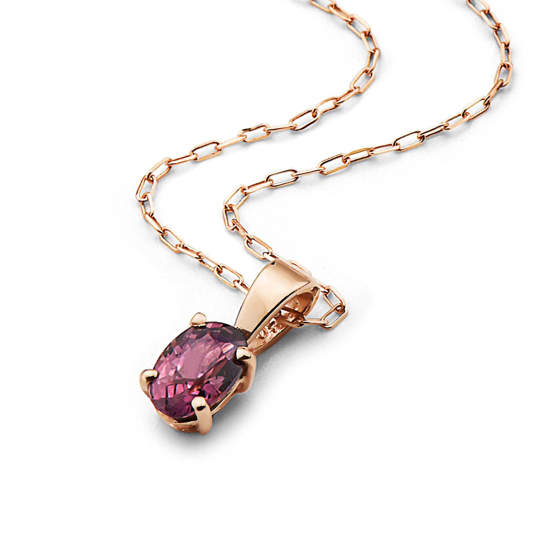 1/2 cts Purple Spinel Necklace in 14K Rose Gold by Birthstone - BirthStone.com