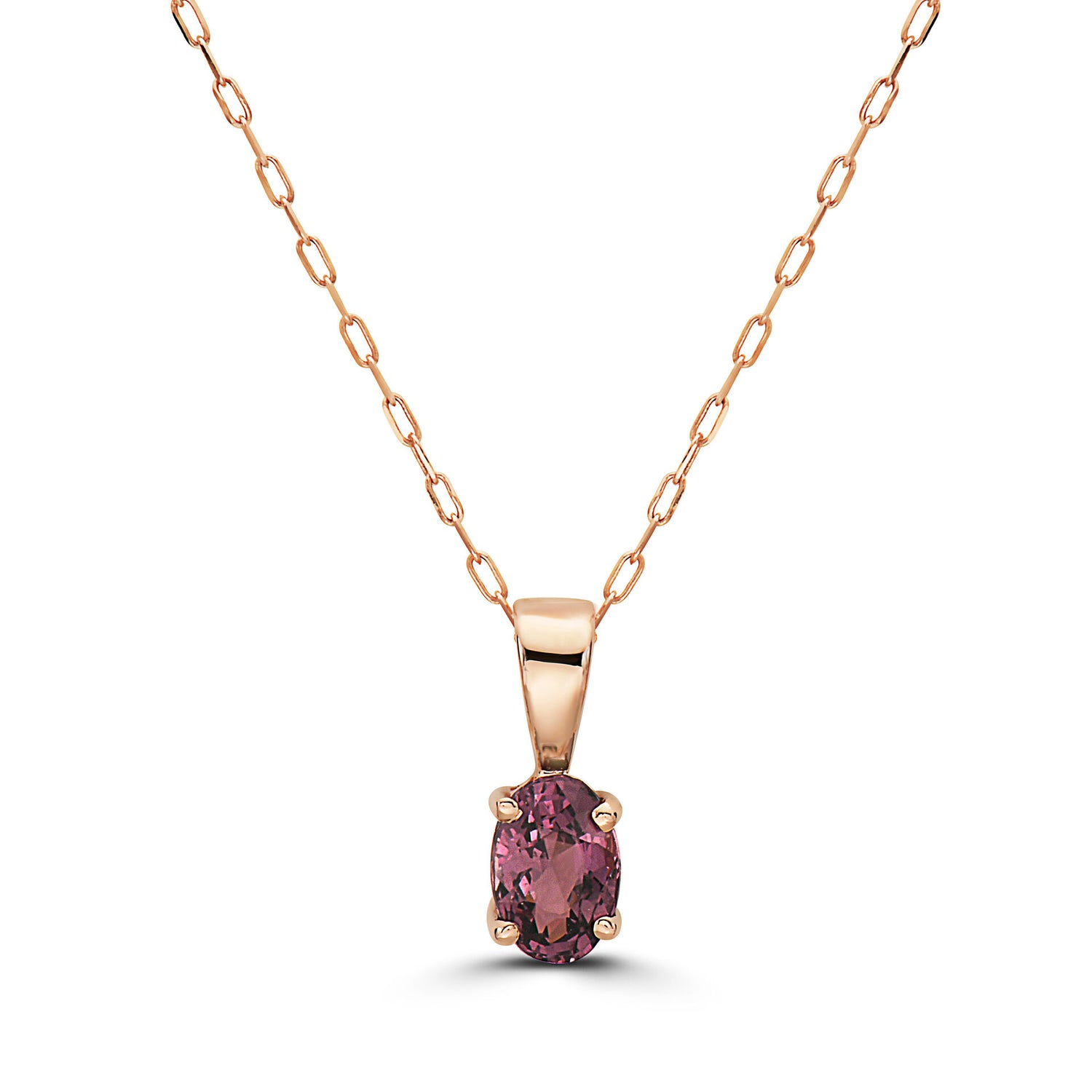 1/2 cts Purple Spinel Necklace in 14K Rose Gold by Birthstone - BirthStone.com