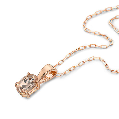 1/4 cts Pink Morganite Necklace in 14K Rose Gold by Birthstone - BirthStone.com