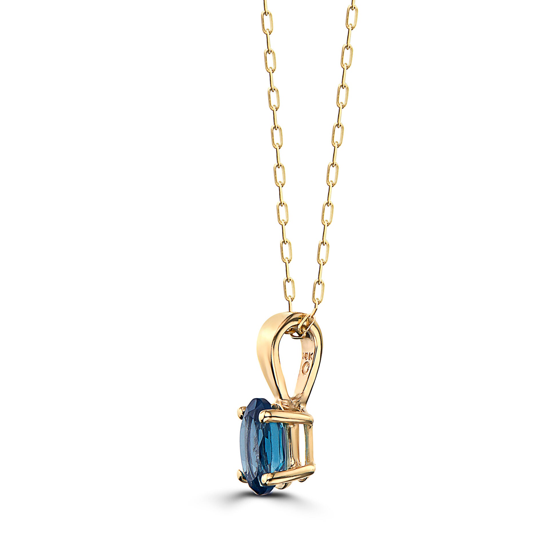 1/2 cts Blue London Blue Topaz Necklace in 14K Yellow Gold by Birthstone - BirthStone.com