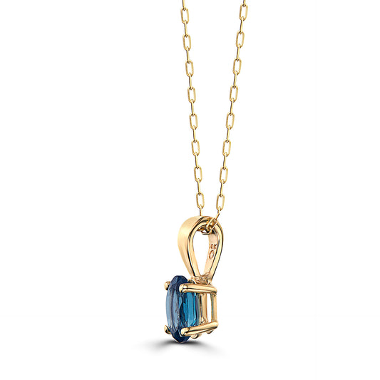 1/2 cts Blue London Blue Topaz Necklace in 14K Yellow Gold by Birthstone - BirthStone.com