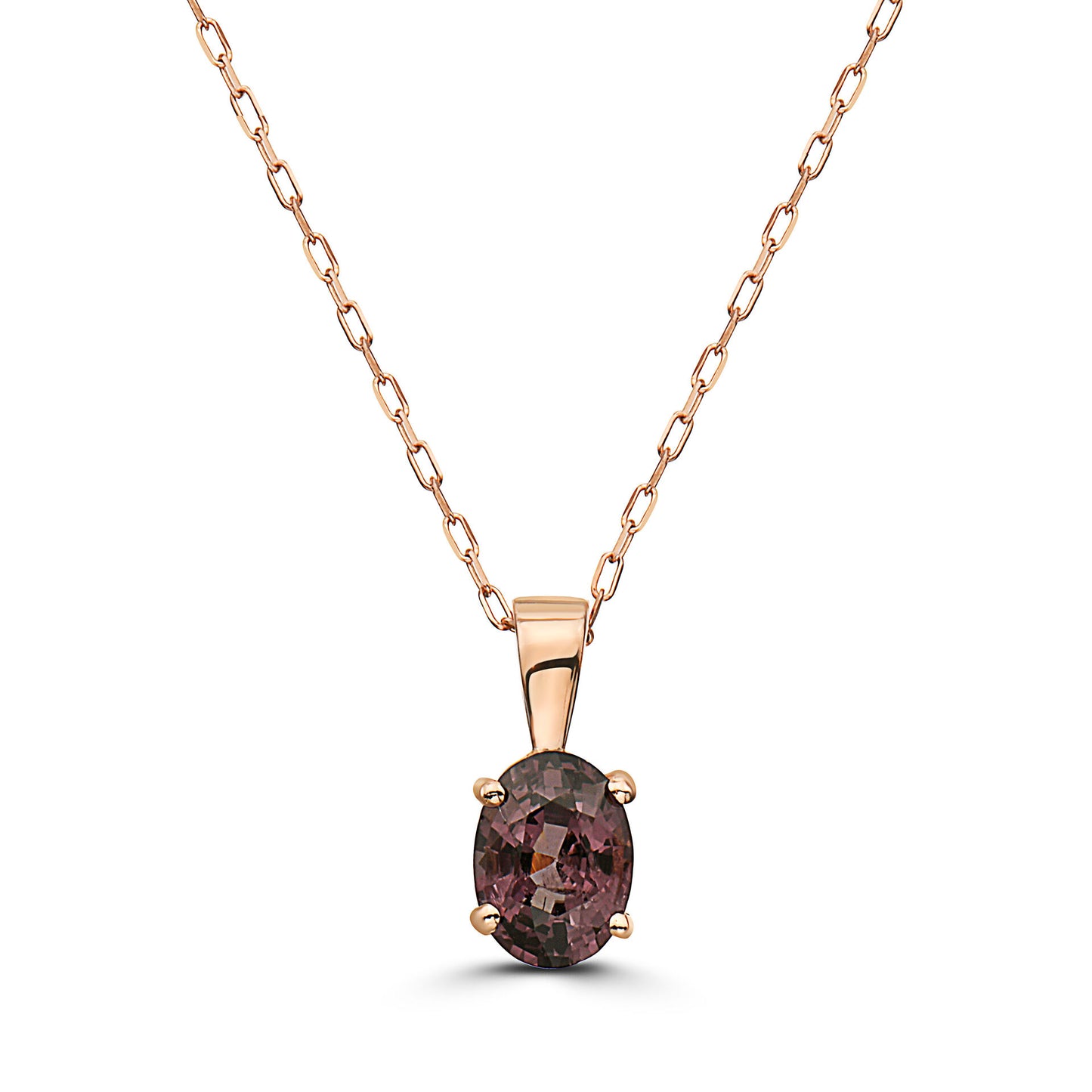 3/4 cts Purple Spinel Necklace in 14K Rose Gold by Birthstone - BirthStone.com