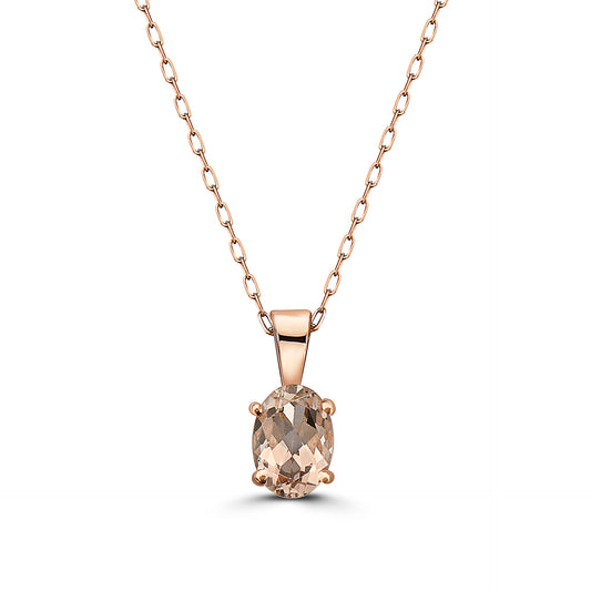 1/2 cts Pink Morganite Necklace in 14K Rose Gold by Birthstone - BirthStone.com