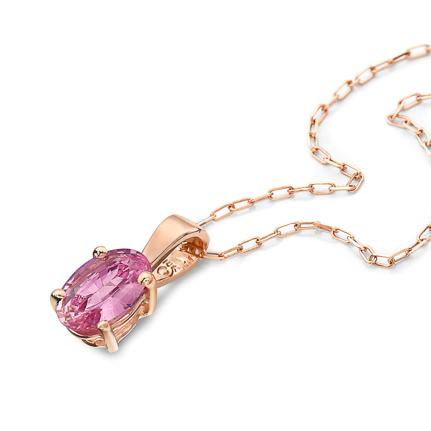 5/8 cts Pink Sapphire Necklace in 14K Rose Gold by Birthstone - BirthStone.com