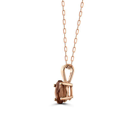 5/8 cts Brown Smoky Quartz Necklace in 14K Rose Gold by Birthstone - BirthStone.com