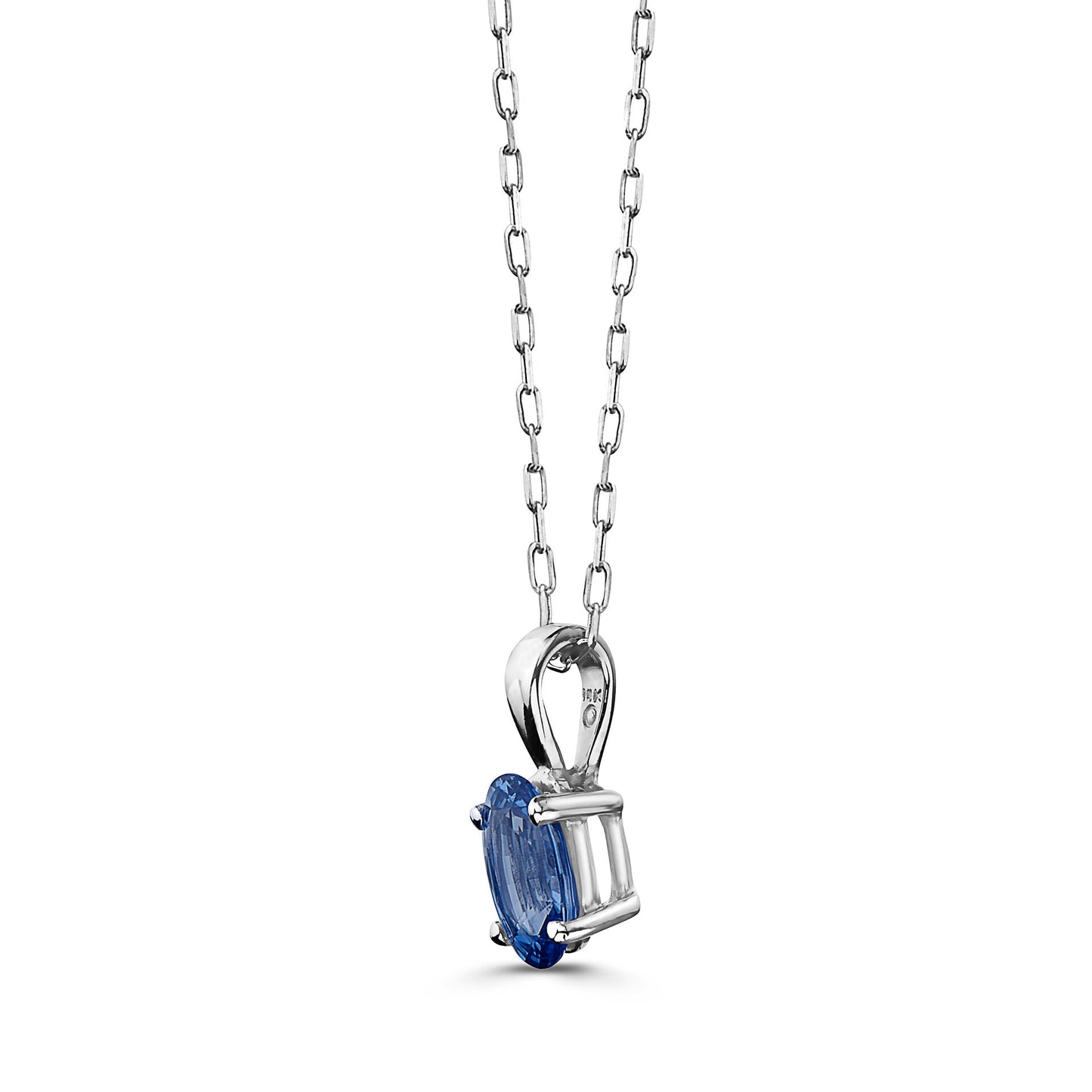 3/4 cts Blue Sapphire Necklace in 14K White Gold by Birthstone - BirthStone.com