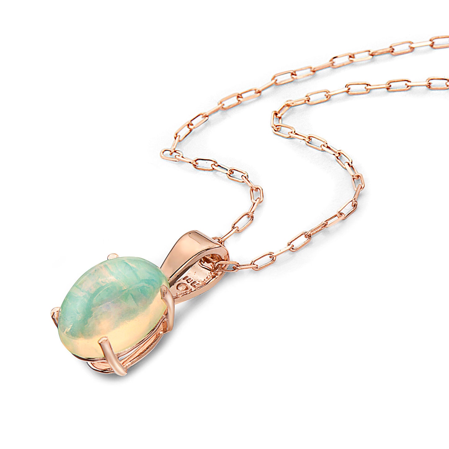 3/4 cts Multi-Color Opal Necklace in 14K Rose Gold by Birthstone - BirthStone.com