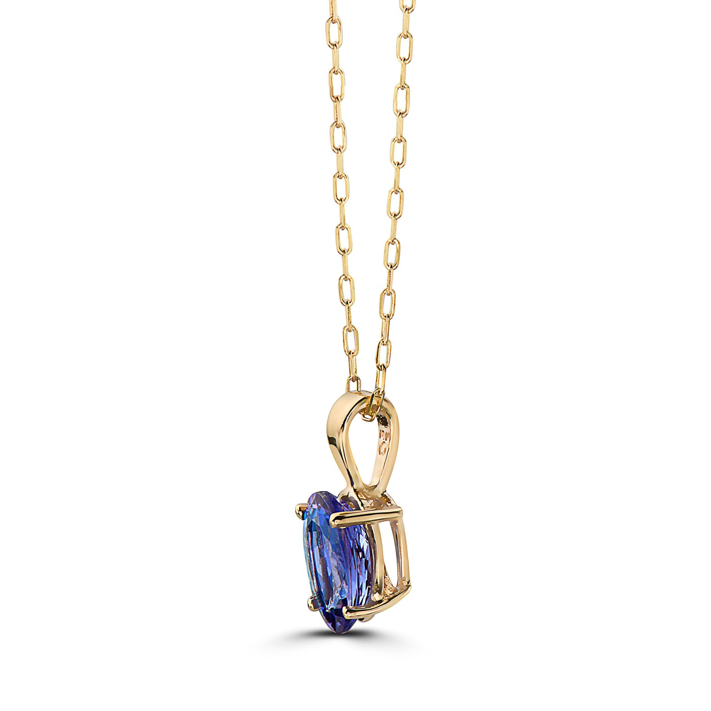 1 cts Blue Tanzanite Necklace in 14K Yellow Gold by Birthstone - BirthStone.com