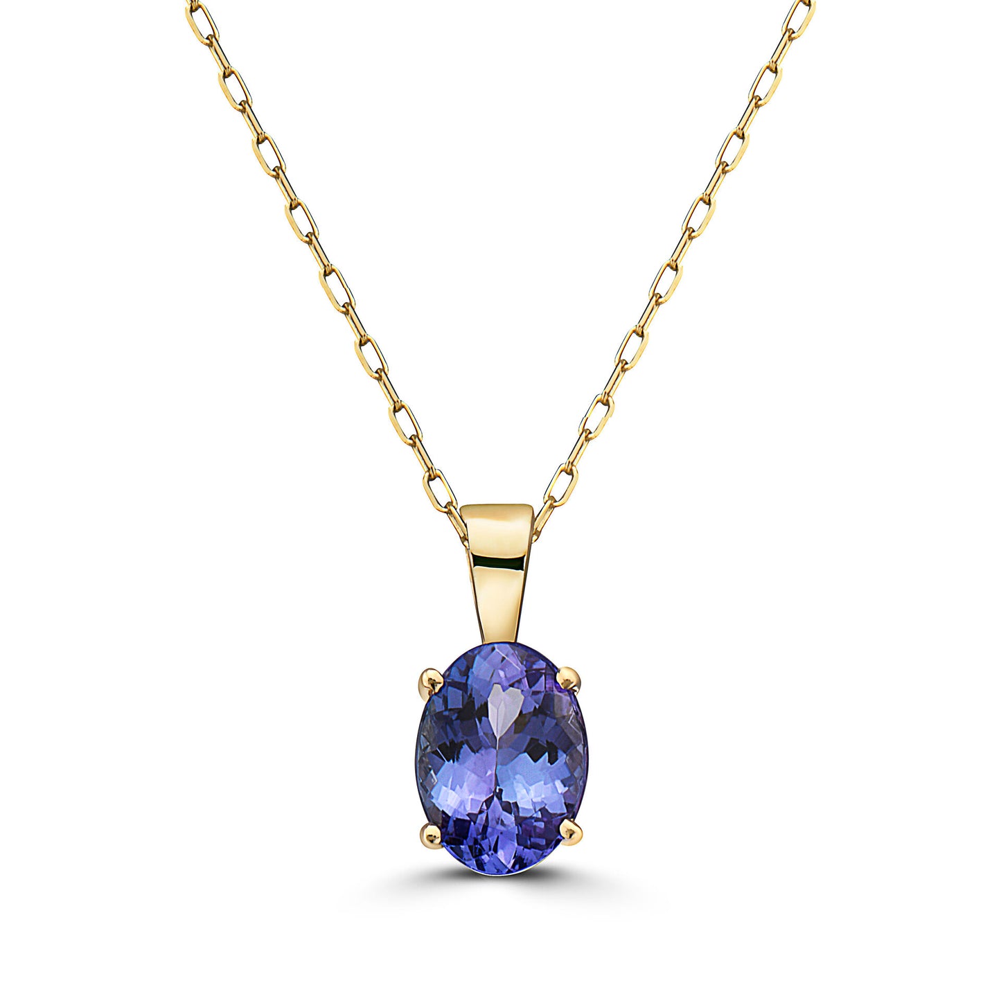 1 cts Blue Tanzanite Necklace in 14K Yellow Gold by Birthstone - BirthStone.com