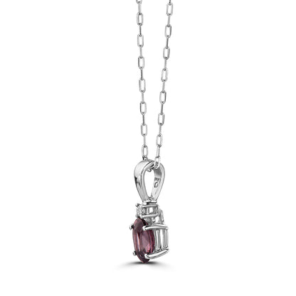 1/2 cts Purple Spinel and Diamond Necklace in 14K White Gold by Birthstone - BirthStone.com