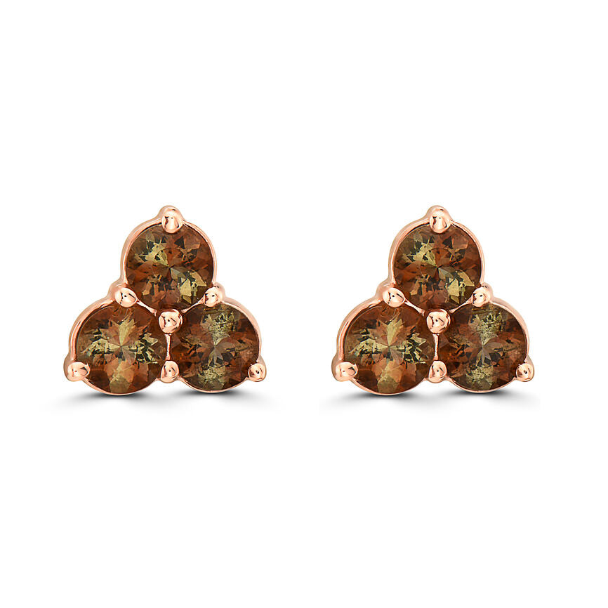 14K STRAWBERRY GOLD ANDALUSITE EARRINGS