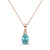 1 1/4 cts Aqua Zircon and Diamond Necklace in 14K Rose Gold by Birthstone