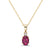 7/8 cts Red Rhodolite Garnet and Diamond Necklace in 14K Yellow Gold by Birthstone
