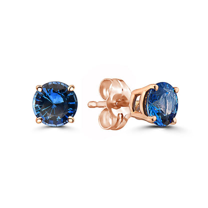 1 cts Blue Sapphire Earrings in 14K Rose Gold by Birthstone - BirthStone.com