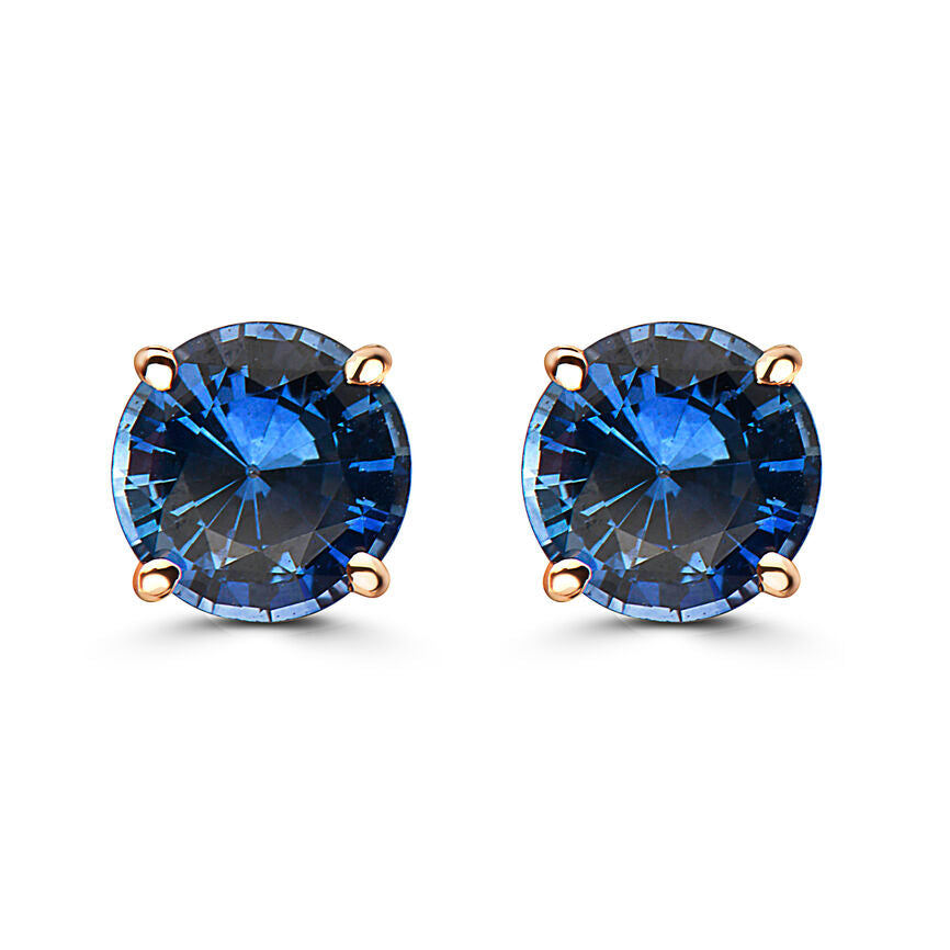 1 cts Blue Sapphire Earrings in 14K Rose Gold by Birthstone - BirthStone.com