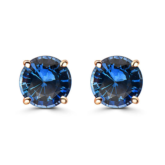 1 cts Blue Sapphire Earrings in 14K Rose Gold by Birthstone - BirthStone.com