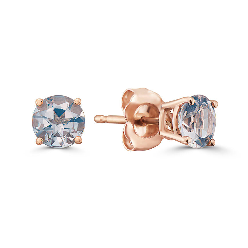 3/4 cts Pink Morganite Earrings in 14K Rose Gold by Birthstone - BirthStone.com