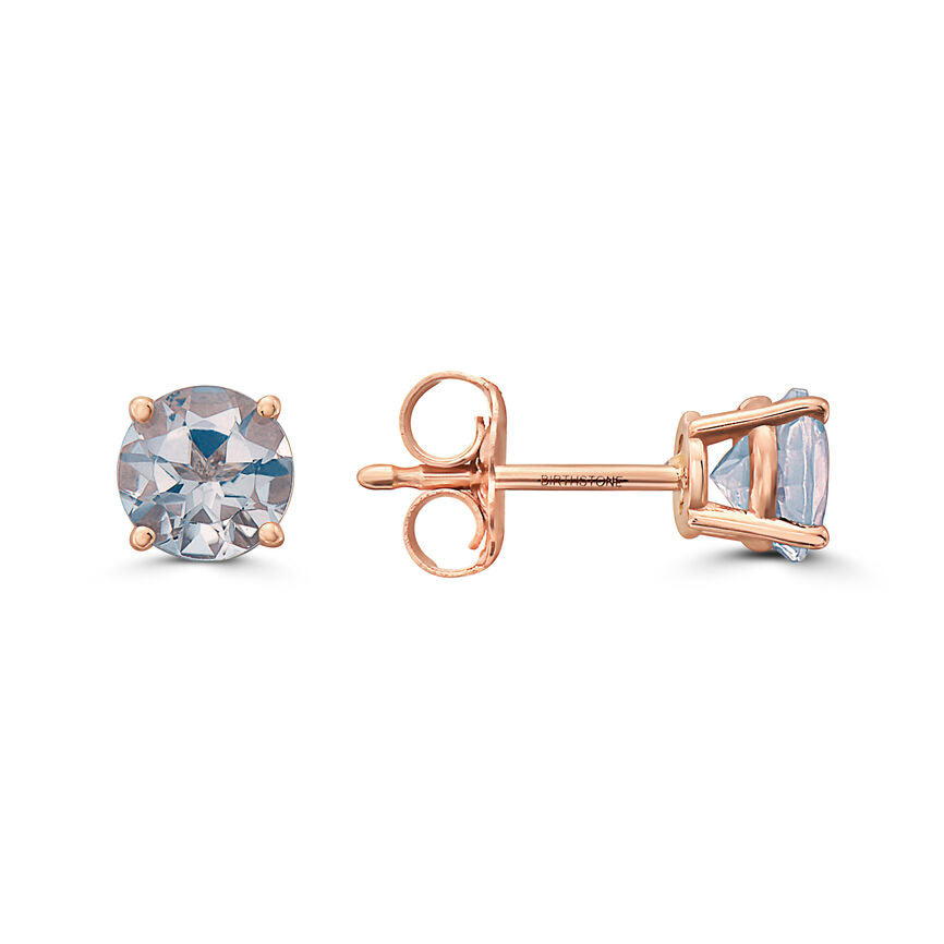 3/4 cts Pink Morganite Earrings in 14K Rose Gold by Birthstone - BirthStone.com