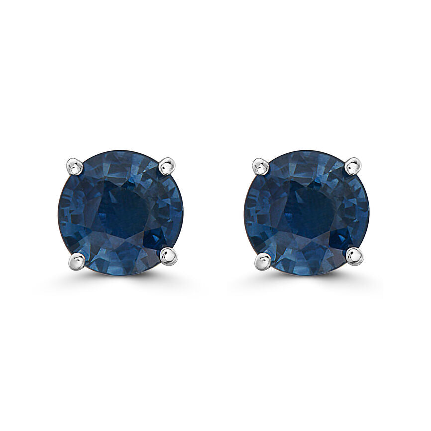 1 cts Blue Sapphire Earrings in 14K White Gold by Birthstone - BirthStone.com