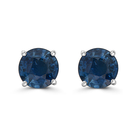 1 cts Blue Sapphire Earrings in 14K White Gold by Birthstone - BirthStone.com