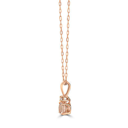 3/8 cts Pink Morganite and Diamond Necklace in 14K Rose Gold by Birthstone - BirthStone.com