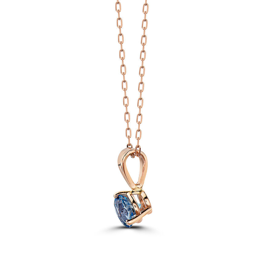 1/2 cts Blue Topaz Necklace in 14K Rose Gold by Birthstone - BirthStone.com