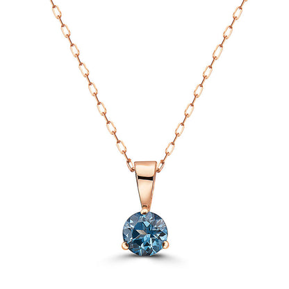 1/2 cts Blue Topaz Necklace in 14K Rose Gold by Birthstone - BirthStone.com