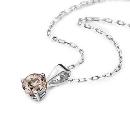 1/2 cts Pink Morganite Necklace in 14K White Gold by Birthstone - BirthStone.com