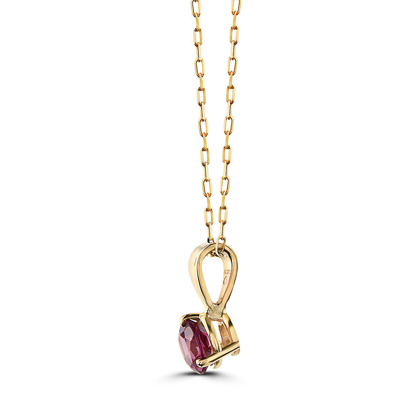 1/2 cts Red Rhodolite Garnet Necklace in 14K Yellow Gold by Birthstone - BirthStone.com