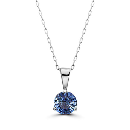 3/4 cts Blue Sapphire Necklace in 14K White Gold by Birthstone - BirthStone.com