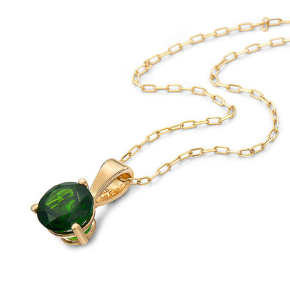 3/4 cts Green Chrom Diopside Necklace in 14K Yellow Gold by Birthstone - BirthStone.com