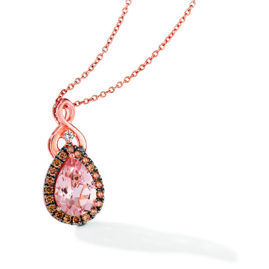 1 5/8 cts Pink Morganite and Diamond Necklace in 14K Rose Gold by Le Vian - BirthStone.com