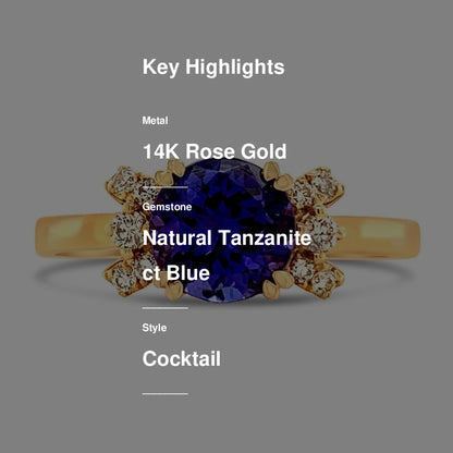 1 1/3 cts Blue Tanzanite Cocktail Ring by Le Vian